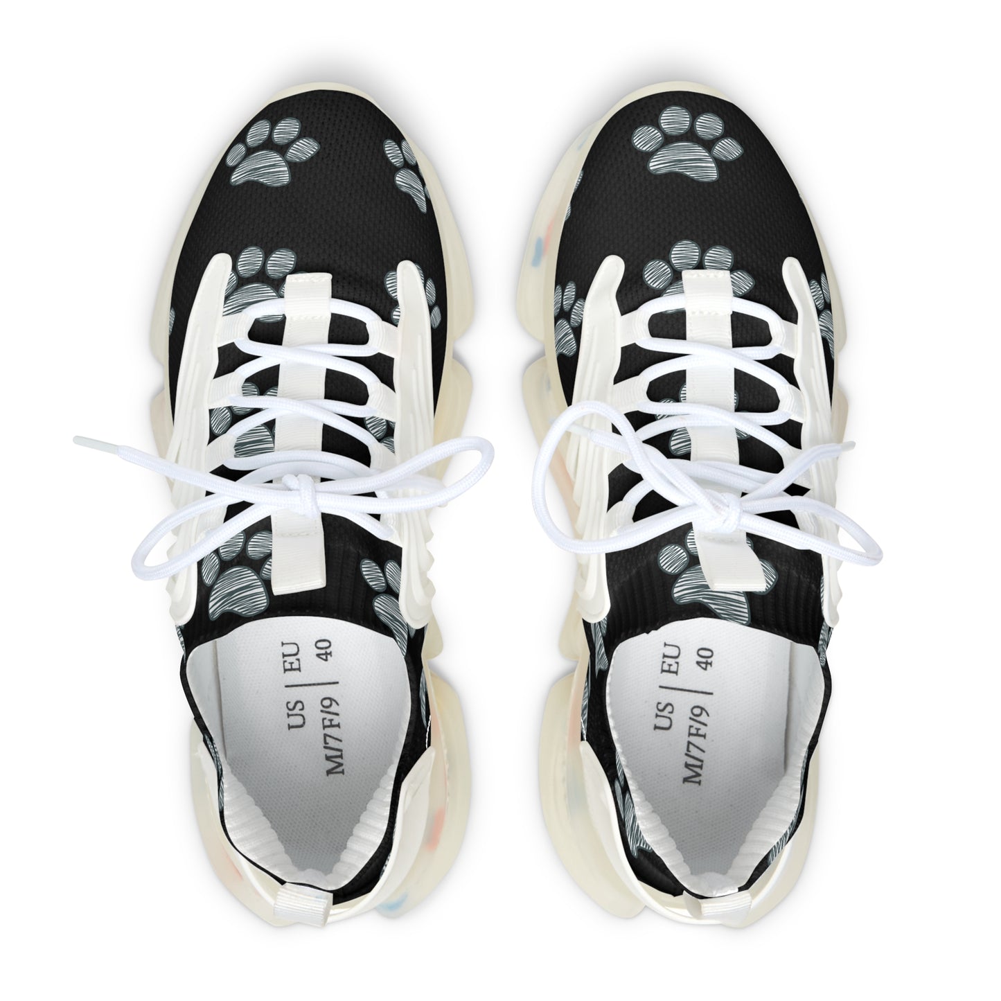 Women's Mesh Sneakers - Paw Printed