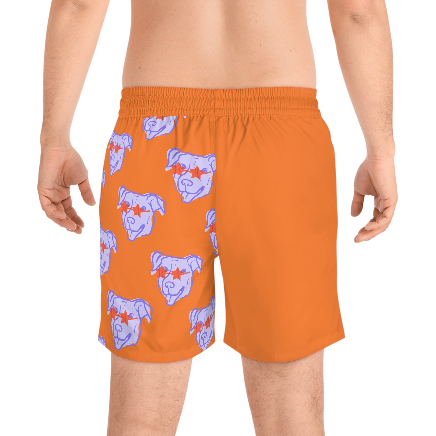 Men's Mid-Length Swim Shorts "Starry-Eyed" for Dog Owner - Relaxed Fit