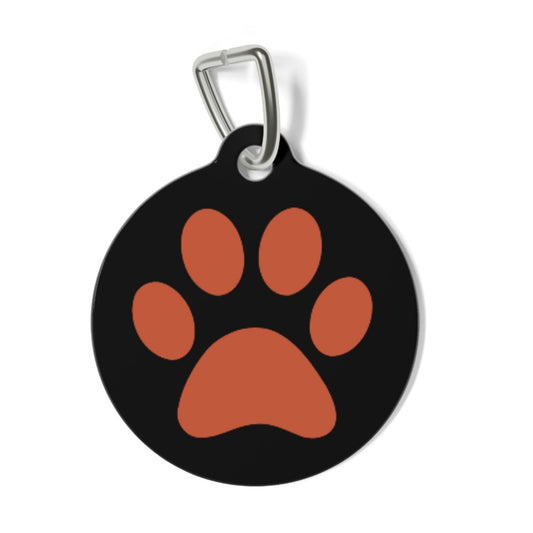 Dog ID Tag Metal 1" "Red paw"