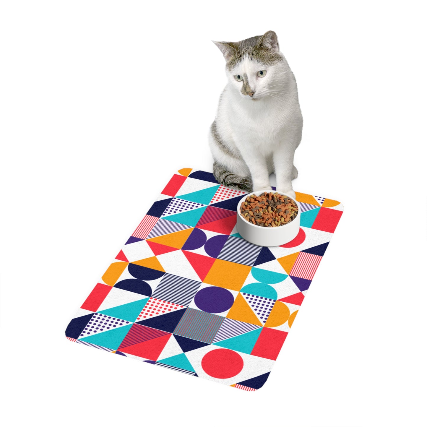 Dog and Ruppy Abstract Food Mat (12x18) Non-Slip Base