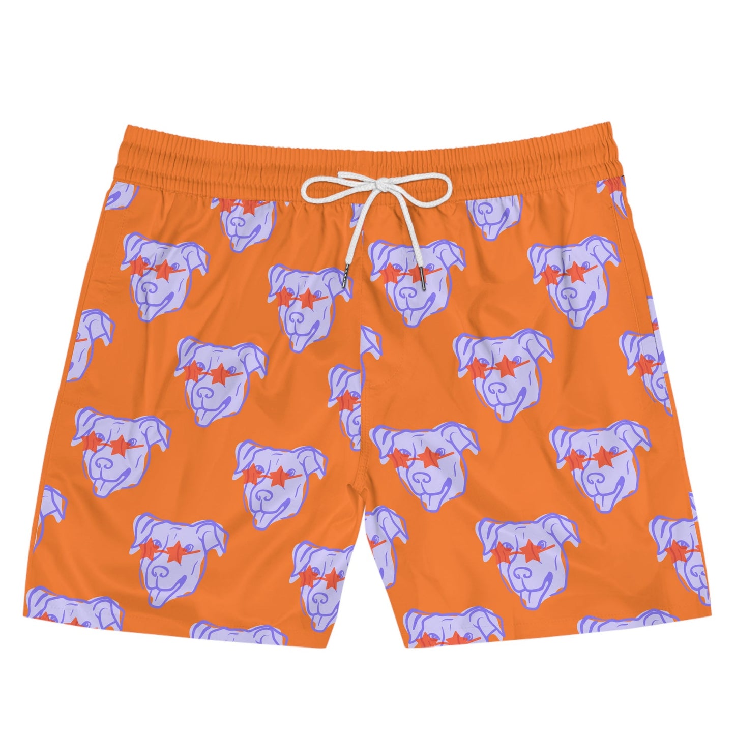 Men's Mid-Length Swim Shorts "Starry-Eyed" for Dog Owner - Relaxed Fit