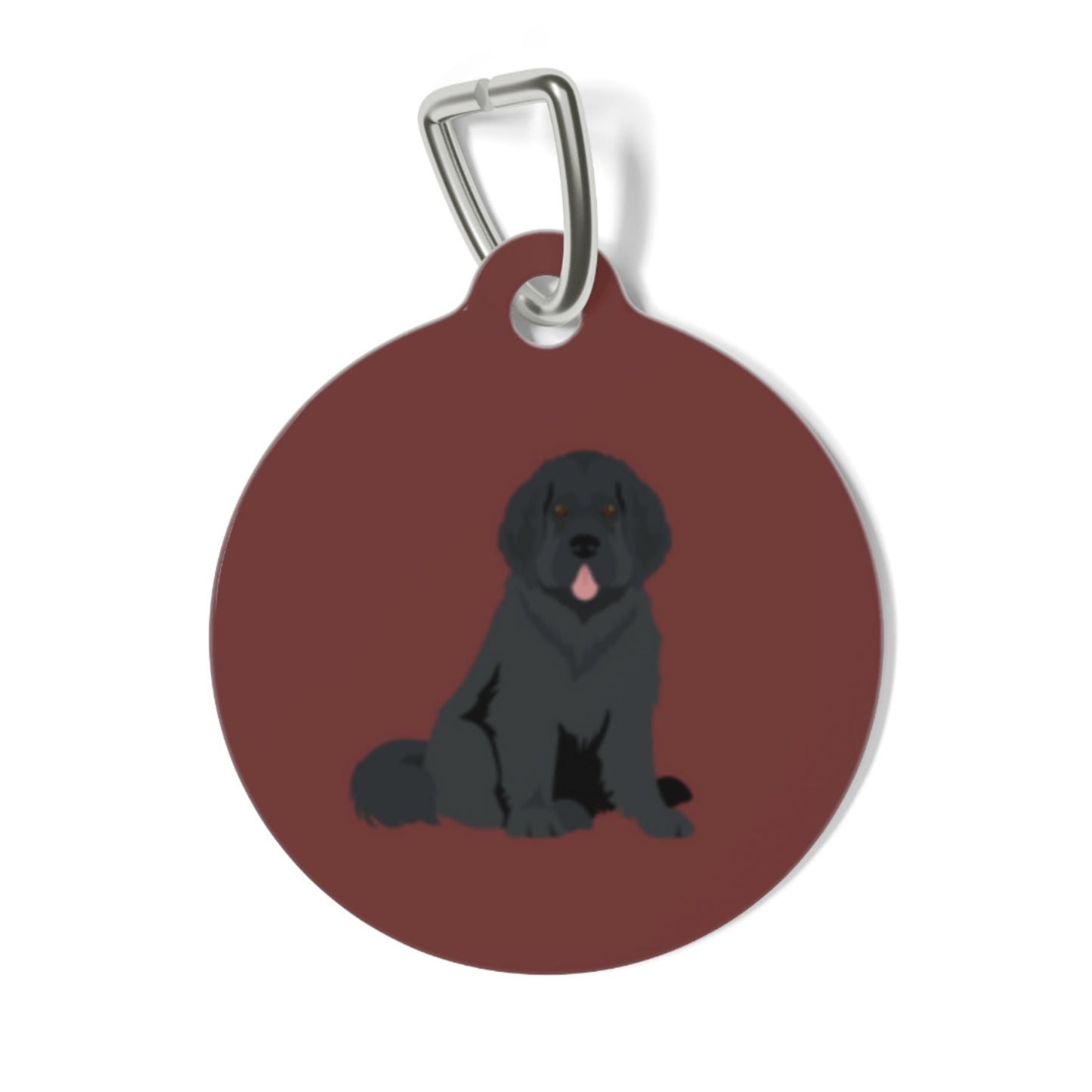 Dog ID Tag Solid Metal With Black Pup Design