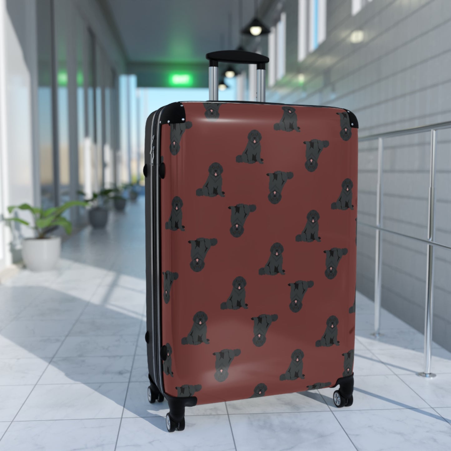 Suitcase - Travel Luggage "Black Dog"-Patterned for Dog Owners