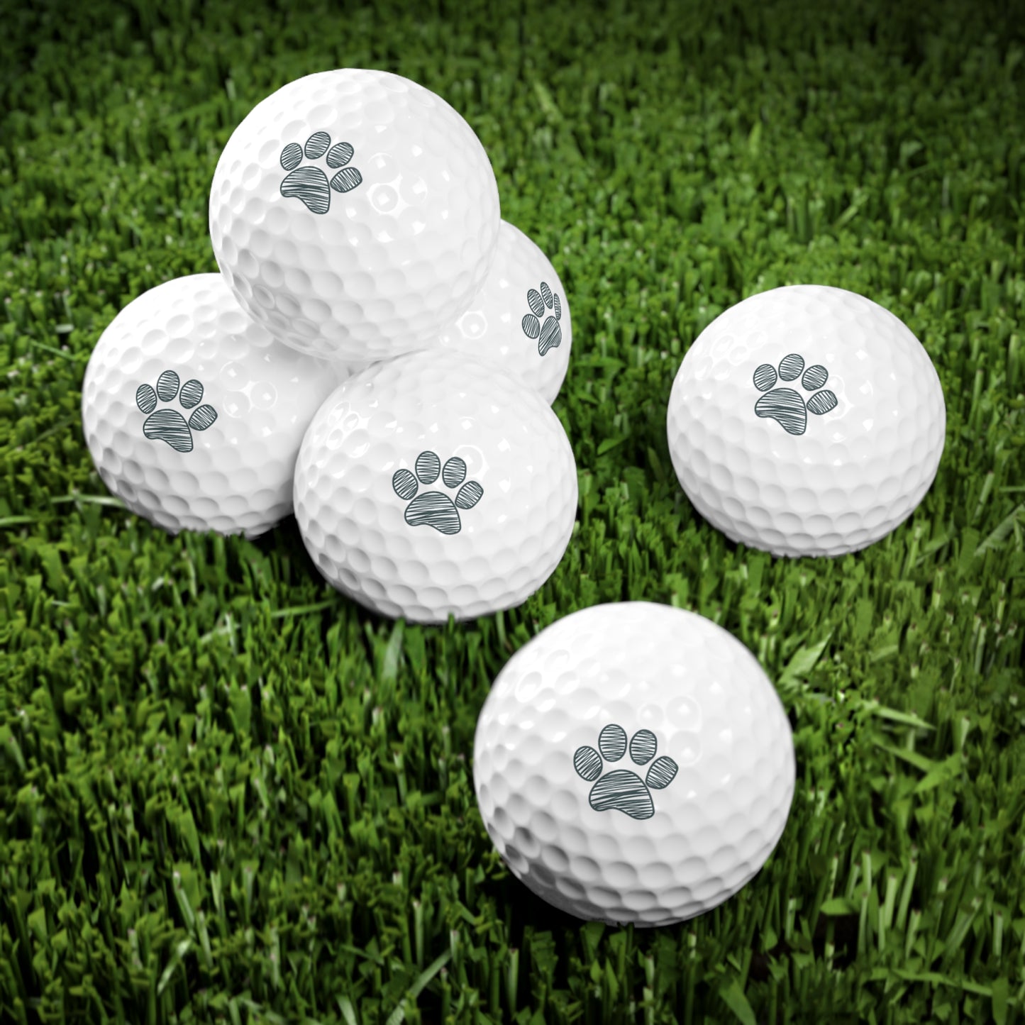 Personalized Golf Balls with "Paw" Print – Set of 6 Surlyn Material