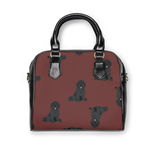 Shoulder Handbag High-Grade PU Leather With Dog Print For Dog Owners