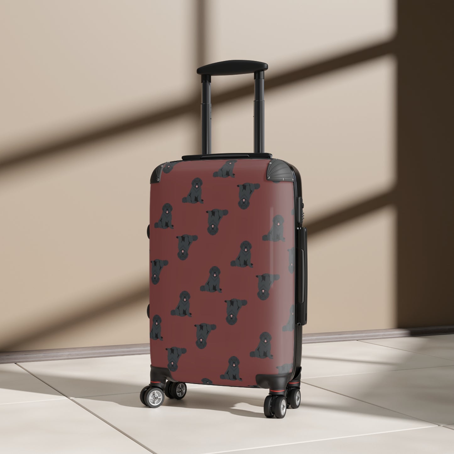 Suitcase - Travel Luggage "Black Dog"-Patterned for Dog Owners