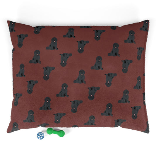 Dog Bed Shape-Retaining 50"x40" "Black Pup" Design