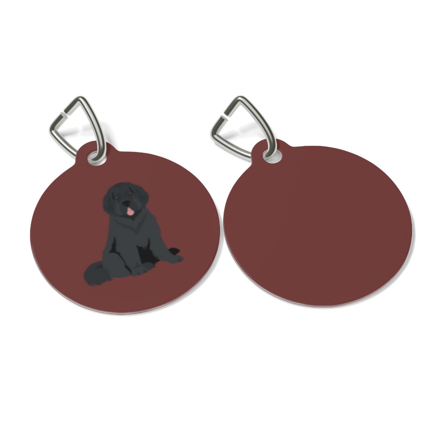 Dog ID Tag Solid Metal With Black Pup Design