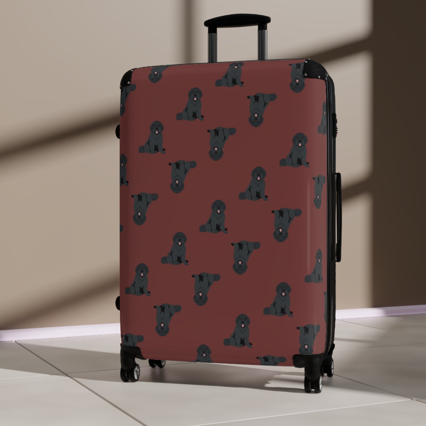 Suitcase - Travel Luggage "Black Dog"-Patterned for Dog Owners