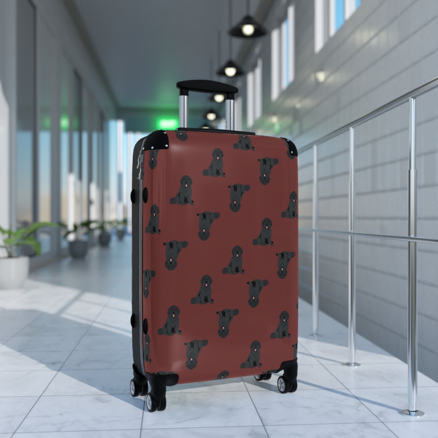 Suitcase - Travel Luggage "Black Dog"-Patterned for Dog Owners