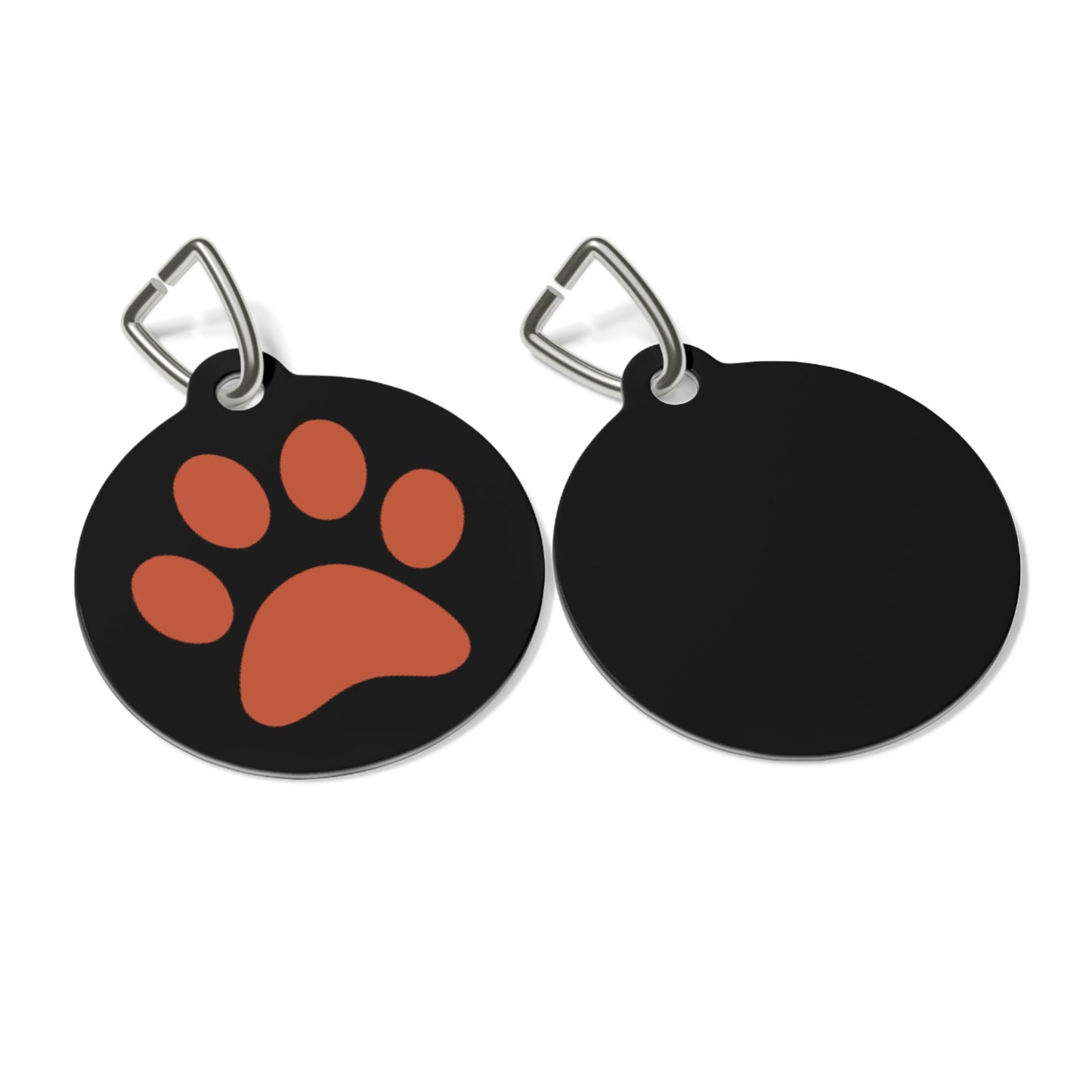 Dog ID Tag Metal 1" "Red paw"