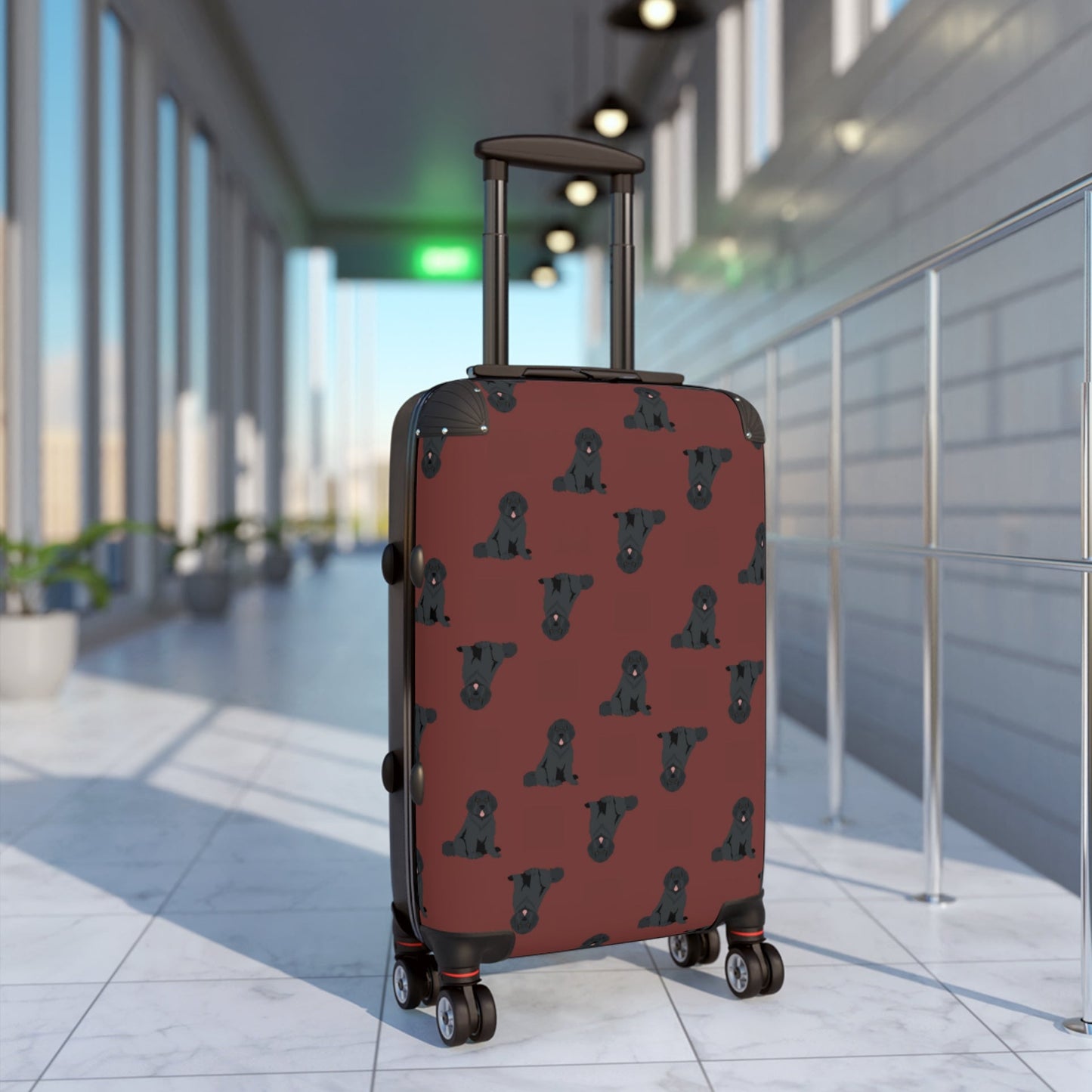 Suitcase - Travel Luggage "Black Dog"-Patterned for Dog Owners