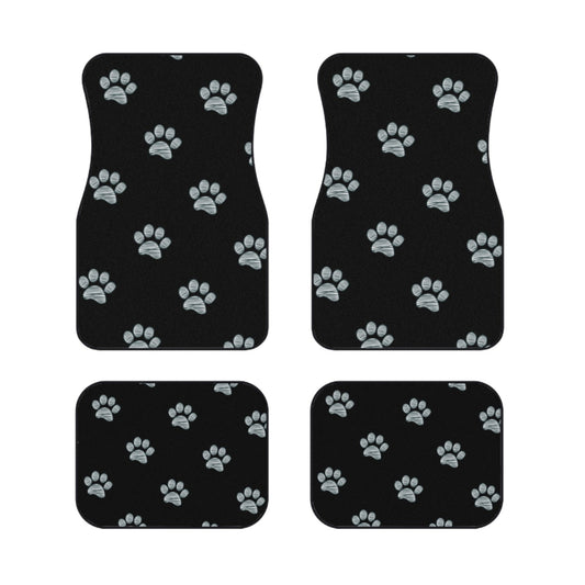 Paw Print Car Mats Set - Floor Protectors for Dog Owners Anti-slip Durable